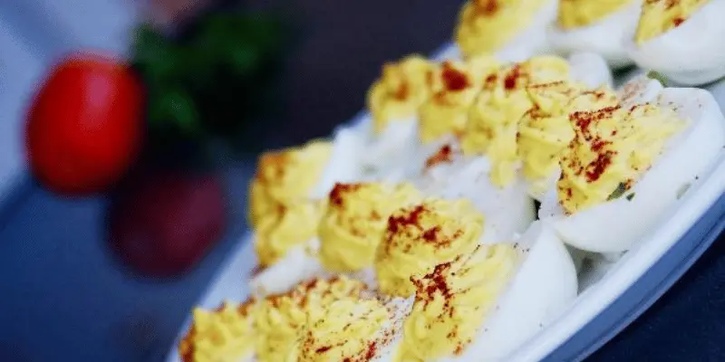 Deviled eggs with cream cheese